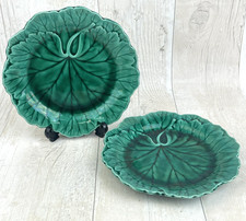 Wedgwood Majolica Etruria Barlaston cabbage leaf plate 1954 -  8” x 2 plates