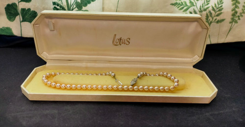 Lotus simulated pearl necklace - simulated,