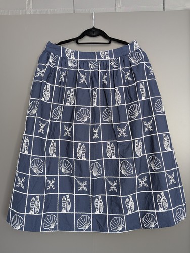 Cotton embroidered line - embroidered, midi
