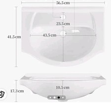 Bathroom WC Basin Compact Sink Single Tap Hole White BASIN ONLY