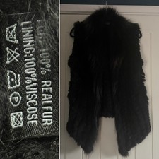 JAYLEY REAL FUR BLACK GILET