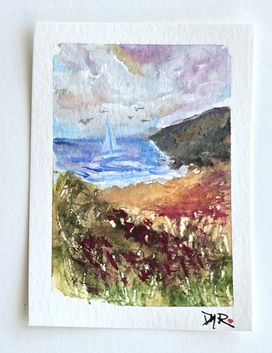 Original aceo seascape - original,