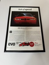 FRAMED Original E30 Alfa Romeo SZ Red Single Page Magazine Feature Review Retro