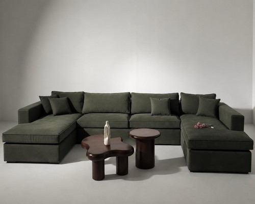 Large olive green shape - large,