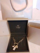 RIHANNA CHARM NECKLACE BY WARREN JAMES, GOLD TONE BRAND NEW BOXED RRP £48