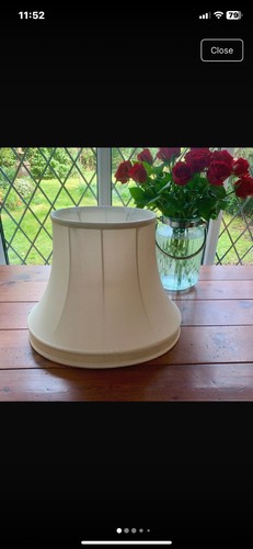 Cream faux silk lampshade - faux,