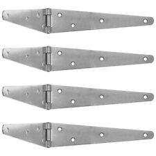 STRAP HINGES x 4 Large Long 8" Backflap Tee Door Gate Barn Outdoor SOLID METAL