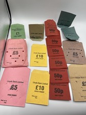 Lloyds Bank Paper Money Bags NEW x 16 £5 Five Penny £10 50p / one 1 Penny 5 Five