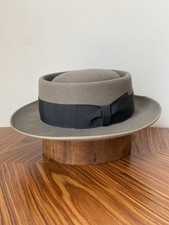 Vintage Willy Offers & Borsalino Porkpie Hat Small Fur Felt Buster Keaton MOD
