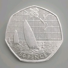  2011 50p Sailing Olympic Coin – Circulated– Rare Fifty Pence London Games (C2)