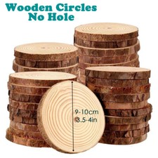 5/10/20Pcs Natural Wood Slices Discs 10cm Tree Bark Log Wooden Circles DIY Craft