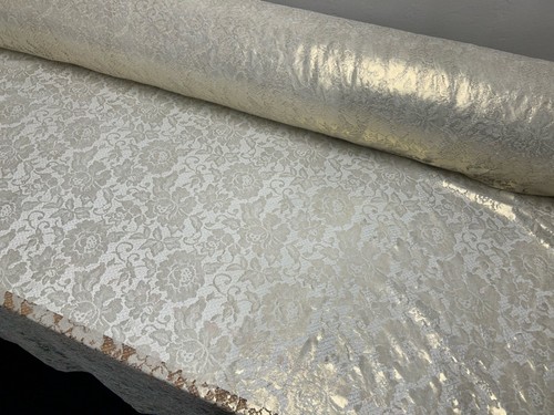 Cream gold lace - , fabric