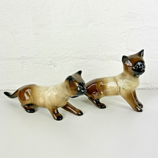 Pair of Vintage Siamese Cat Porcelain Figurines #232