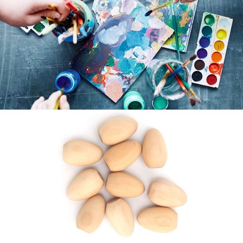 10pcs wooden easter eggs diy - eggs,