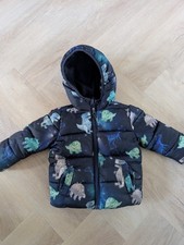 Bluezoo Debenhams Boys  Dinosaur Fleece Coat, Lined Padded, Size 12-18 Months