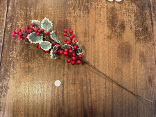 CHRISTMAS Berry and Holly 60cm Picks, Bendable, (14)