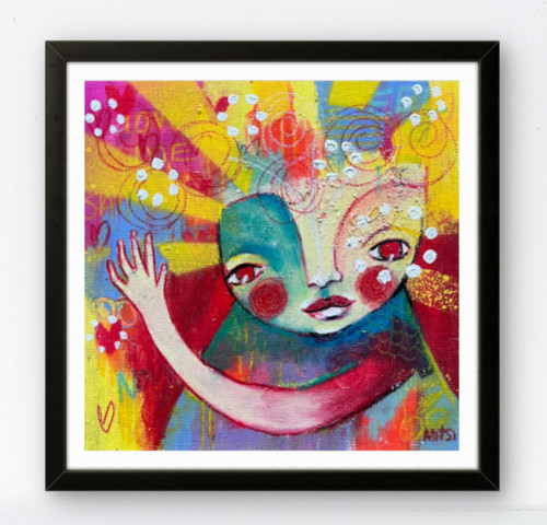 Colourful abstract portrait - colourful,