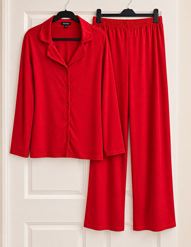 Boohoo women red button up - boohoo, button-up
