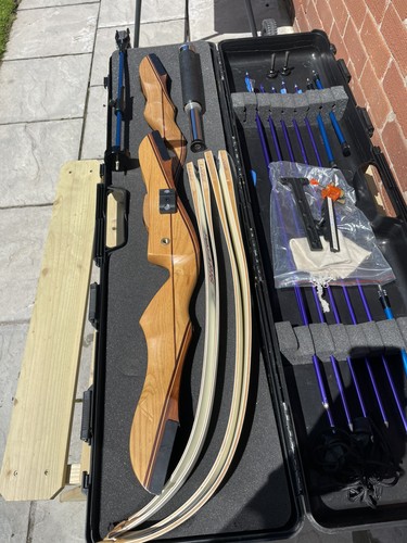 Wood recurve takedown bow with - recurve,