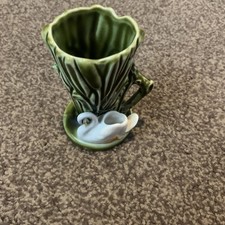 Sylvac Green jug with swan