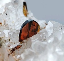 Red Brookite Crystals On