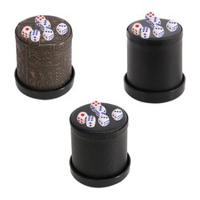 Portable PU leather dice cup