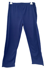 ANNE DE LANCY UK 14-16 Navy Blue Lightweight Elastic Waist Trousers L30