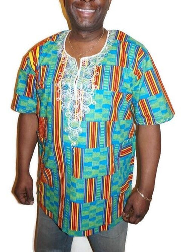 Embroidered green kente style - kente,