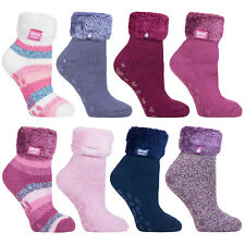 Heat Holders - Ladies Soft Fluffy Thermal Low Cut Lounge Bed Slipper Socks