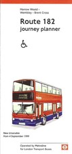 LONDON BUSES - METROLINE -  NEW TIMETABLE FOR ROUTE 182 - SEP 1999