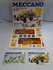 Vintage Classic Meccano Motorised Set 4 Almost Complete Majority Unused 1970s