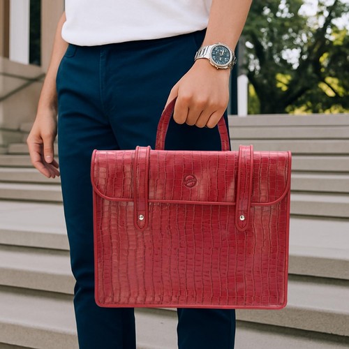 Leather sheet music bag maroon - music,