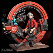 65mm Resin Steampunk Model Kit Beautiful Girl Rebel Monowheel Bike TD-3928 Unpai