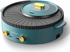 Electric grill pan with hot - pan,