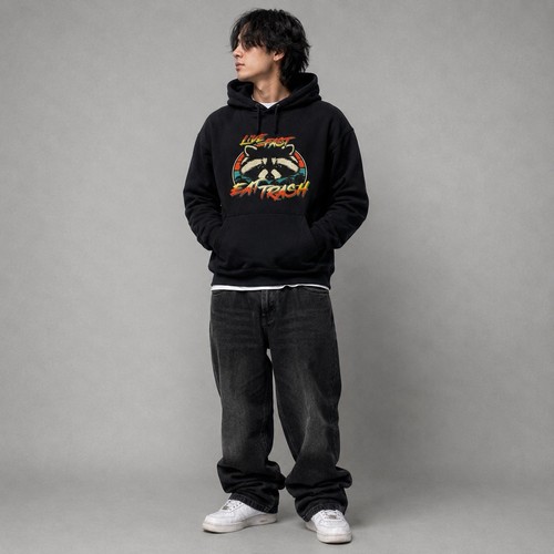 Raccoon hoodie mens small - hoodie,