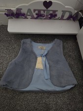 5-6 Dollywears Light Blue Faux Fur Gillet