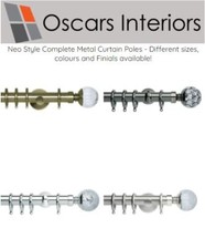 Neo Style 28mm Metal Curtain Poles, Different colours and finials available!