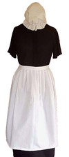 XXL LADIES  VICTORIAN TUDOR EDWARDIAN POOR  MAID WAIST APRON & MOP CAP 