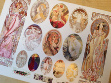 ART NOUVEAU WALL SCREEN PANELS scenes 1:12th scale dolls house A4 sheet