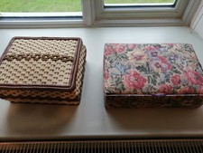 Two vintage sewing boxes with large quantity of contents