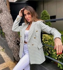 Zara green houndstooth double - zara,