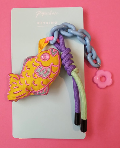 Paperchase fish shaped keyring - shaped,