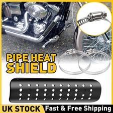 Exhaust Muffler Pipe Heat Shield Cover Heel Guard Universal Black Motorcycle 1x