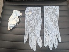 Vintage blue lace - blue, gloves