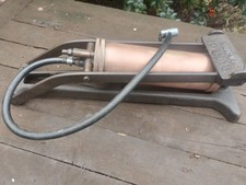 Vintage Dunlop Major Brass Foot Pump Patent No. 249.911  249.997 Made in England