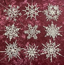 Set 9 Lace Crochet Snowflakes