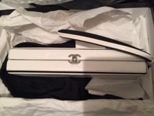 CHANEL Silver CC Black White