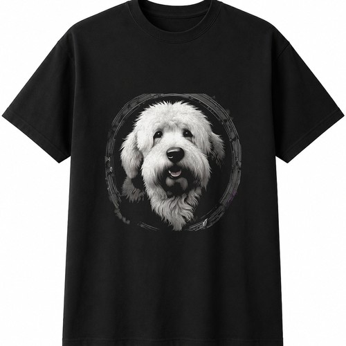 Old english sheepdog greyscale - english,