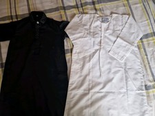 BOYS Arabic THOBE JUBBA Size 28 &30 Black White X2