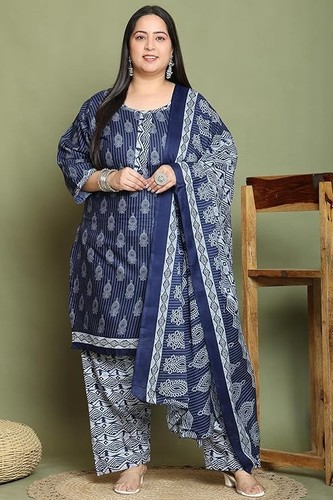 Women blue printed kurta with - blue,
